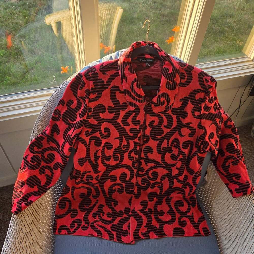 Ming Wang 1x peach/black jacket